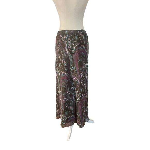 Y2K Boho Sheer Overlay Maxi Skirt – Swirled Floral Print – Medium - Picture 1 of 6